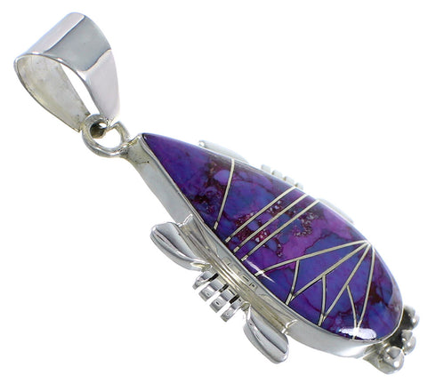 Magenta Turquoise Sterling Silver Pendant EX44427